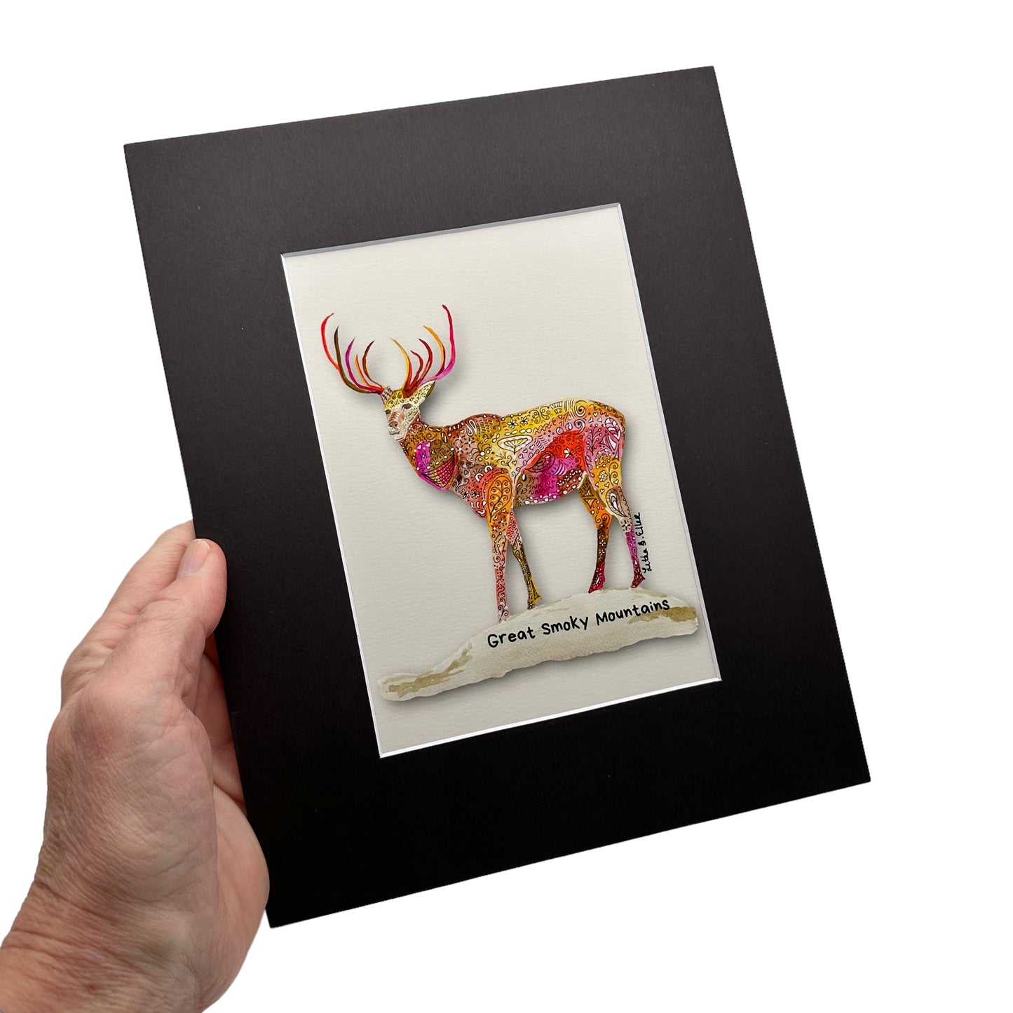 Smoky Mountain Elk Matted Print - 3 Sizes Available