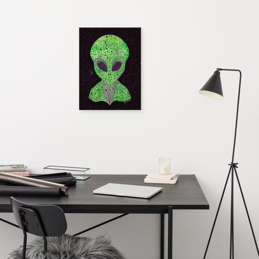 Alien Canvas Wall Art-From My Hand-Painted Art! Extraterrestrial, Cosmic, Outer Space, Alien-themed, UFO, Space Creature