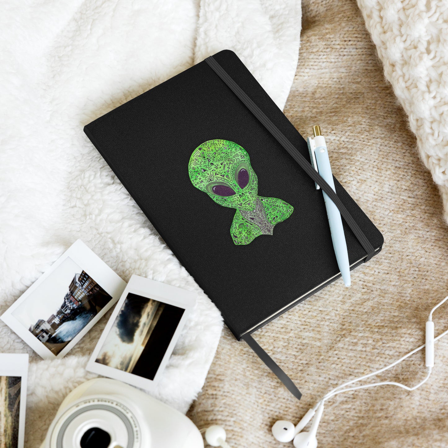 Alien Original Art Journal, Hardcover Notebook with Original Extraterrestrial Design, Perfect for Sketching & Writing, Unique Sci-Fi Gift