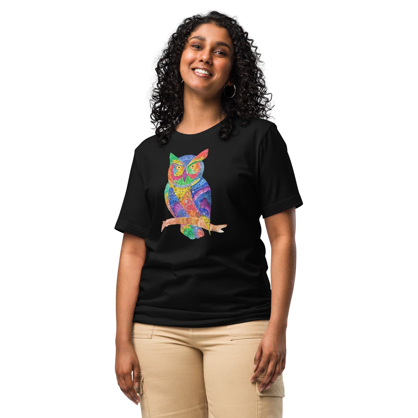 Owl Hennamal Tshirt - Colorful Unisex Tee with Unique Artwork, Casual Wear, Perfect Gift for Owl Lovers