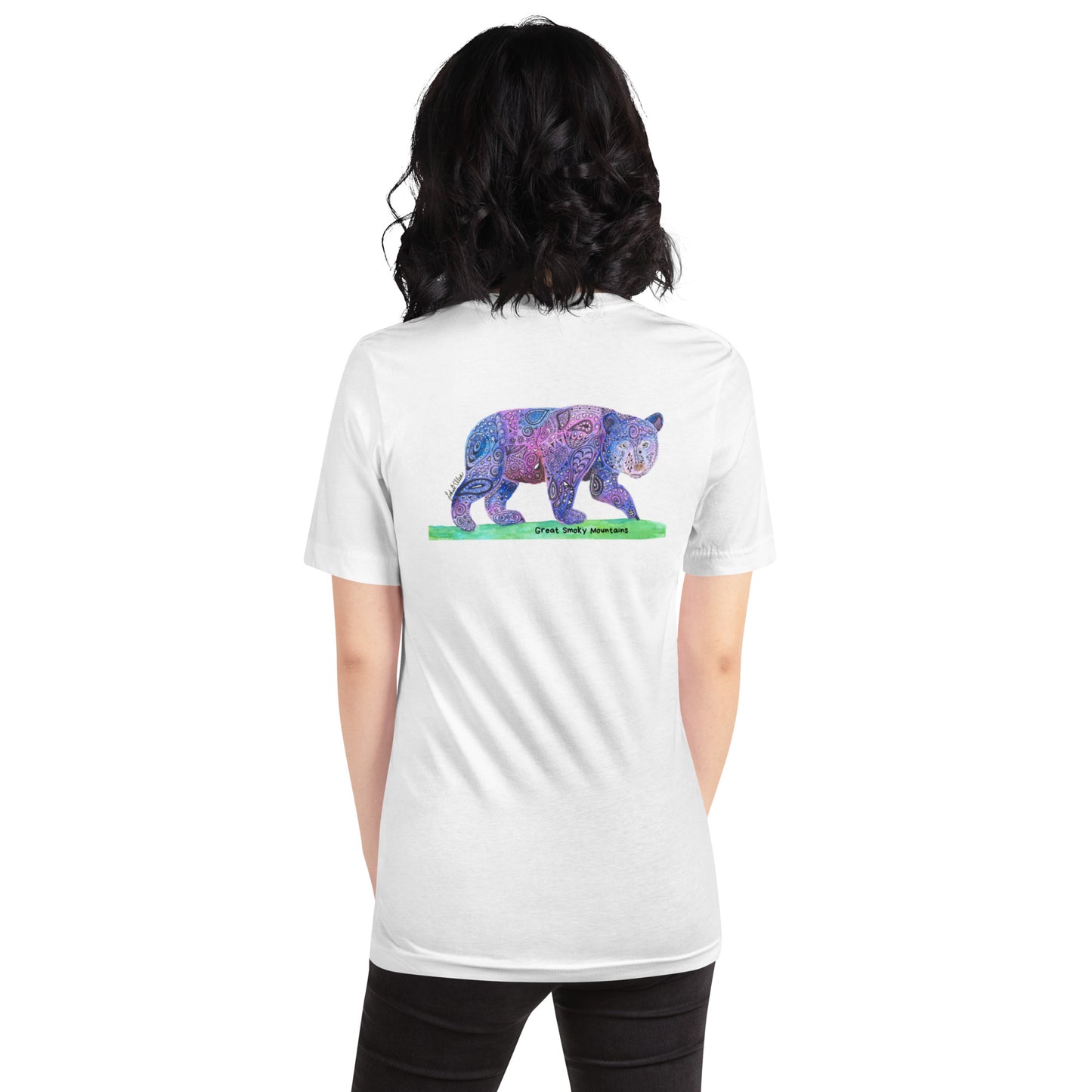Smoky Mountain Bear Unisex T-shirt (Image on Back)