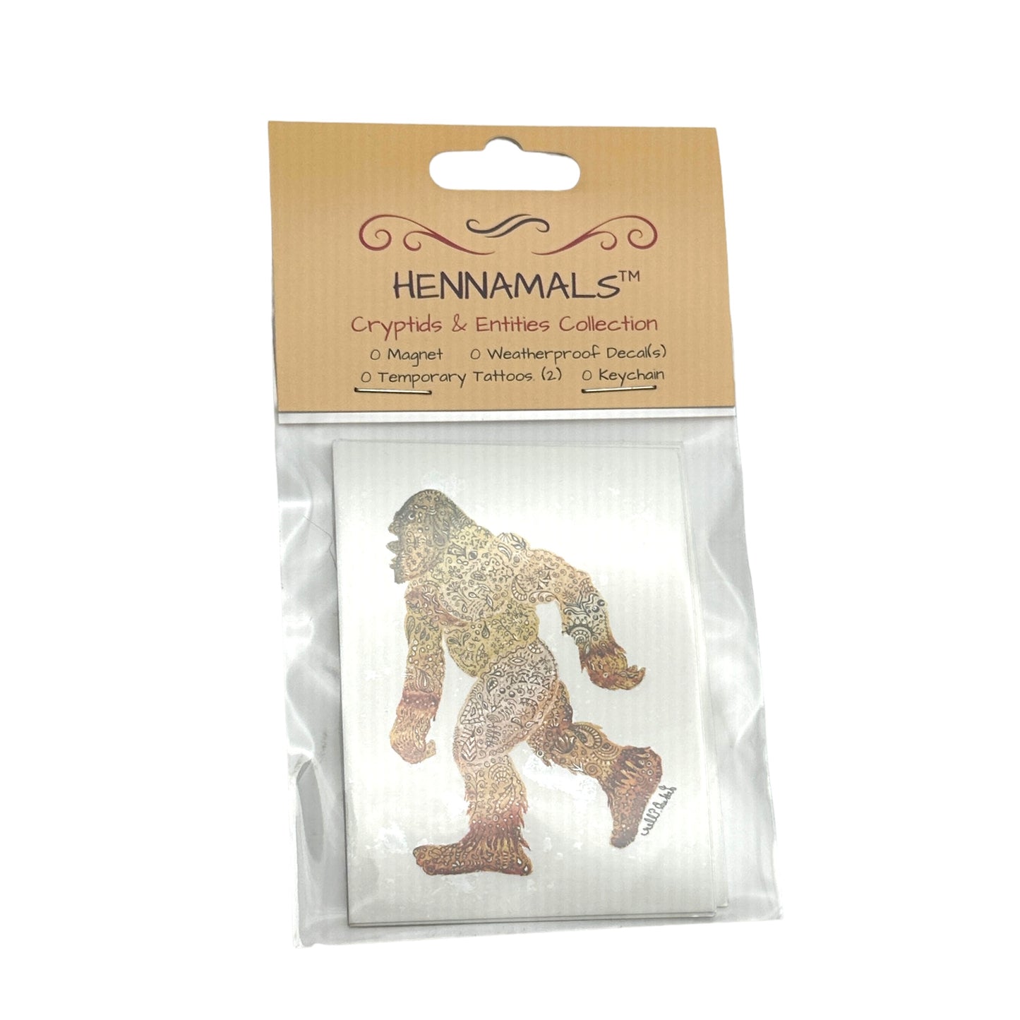 Bigfoot Temporary Tattoo Set - Pack of 5, Original Artistic Designs, Ideal for Parties, Unique Gift for Cryptid Fans