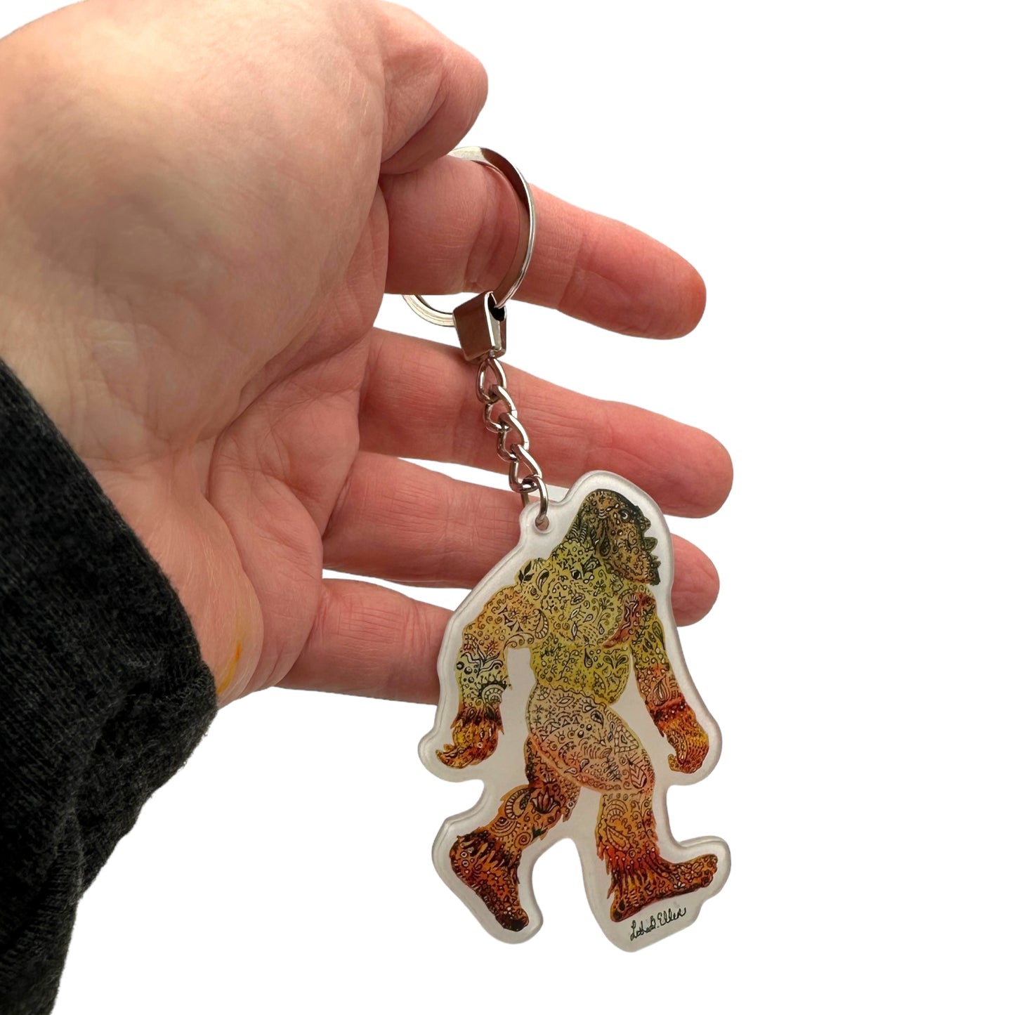 Bigfoot Acrylic Keychain - Sturdy, Artistic Original Design - Fun Gift for Cryptozoology Fans