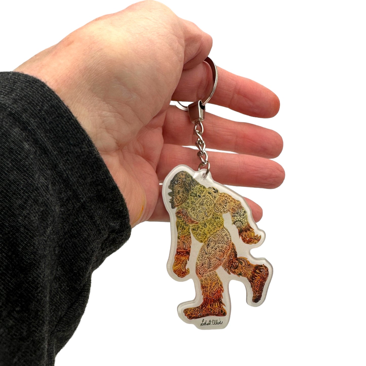 Bigfoot Acrylic Keychain - Sturdy, Artistic Original Design - Fun Gift for Cryptozoology Fans