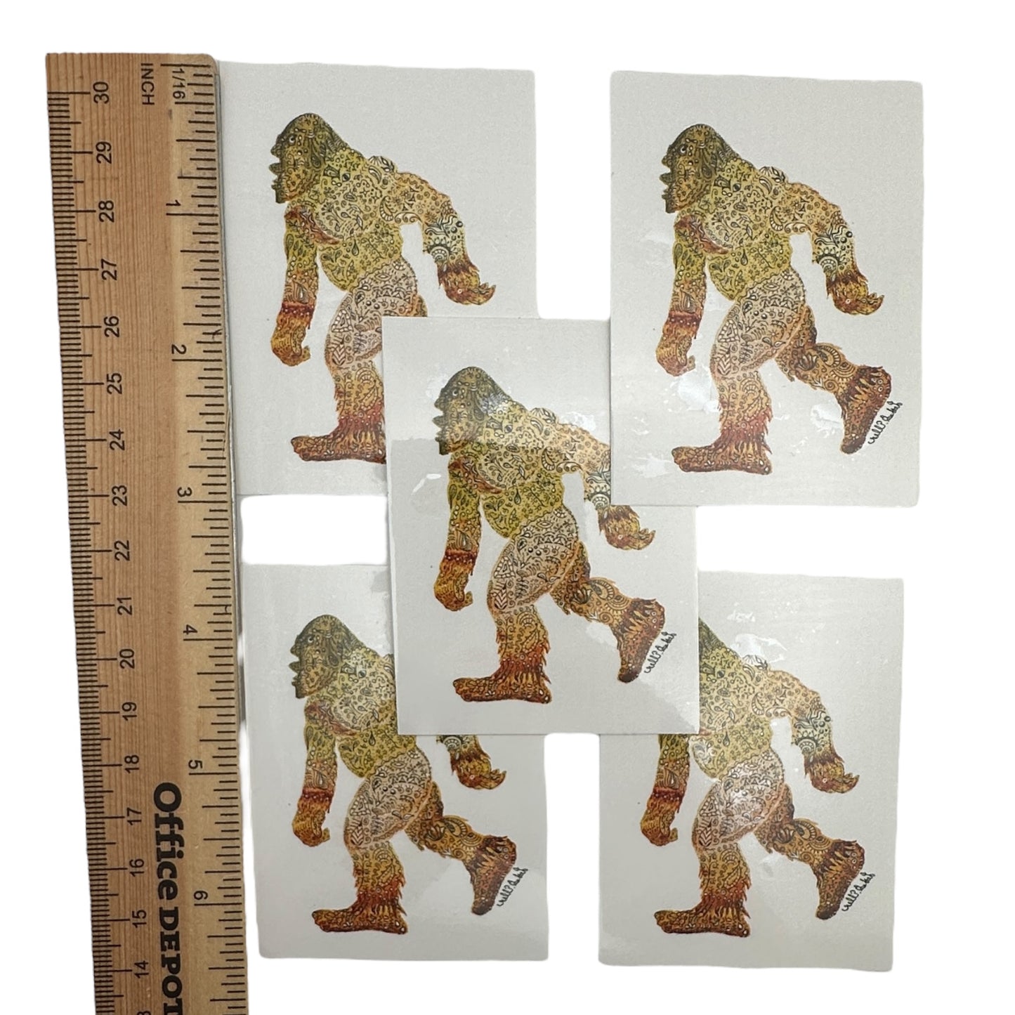 Bigfoot Temporary Tattoo Set - Pack of 5, Original Artistic Designs, Ideal for Parties, Unique Gift for Cryptid Fans