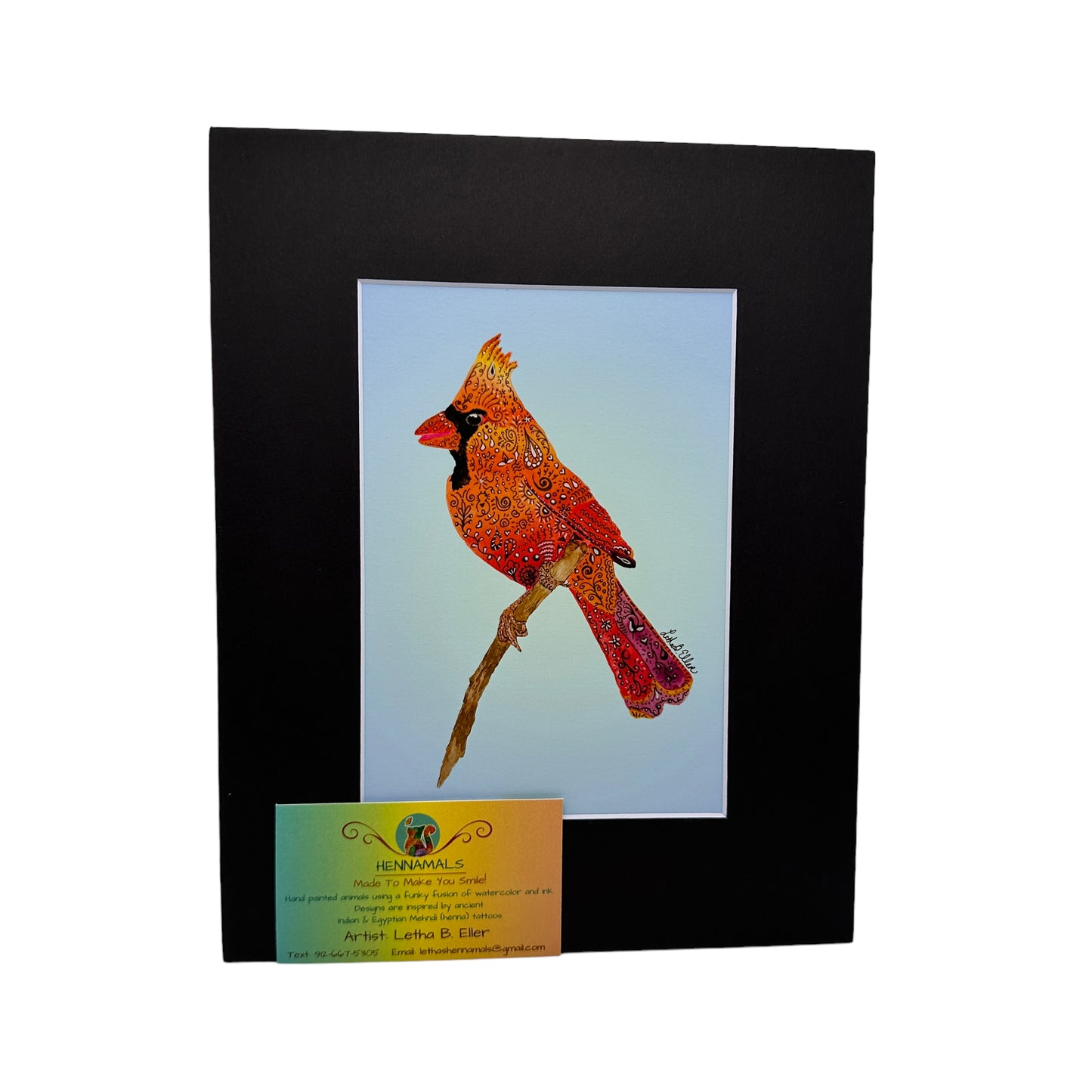 Cardy Cardinal Matted Print - 3 Sizes Available