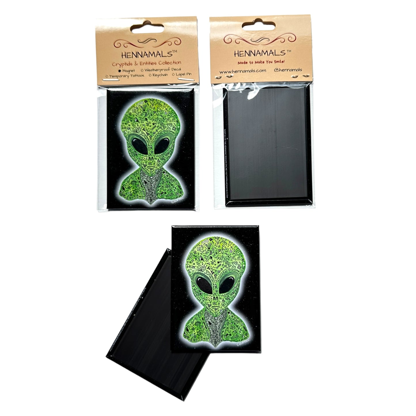 Alien Magnet with Original Art, Strong and Durable, Ideal Gift for Sci-Fi Enthusiasts