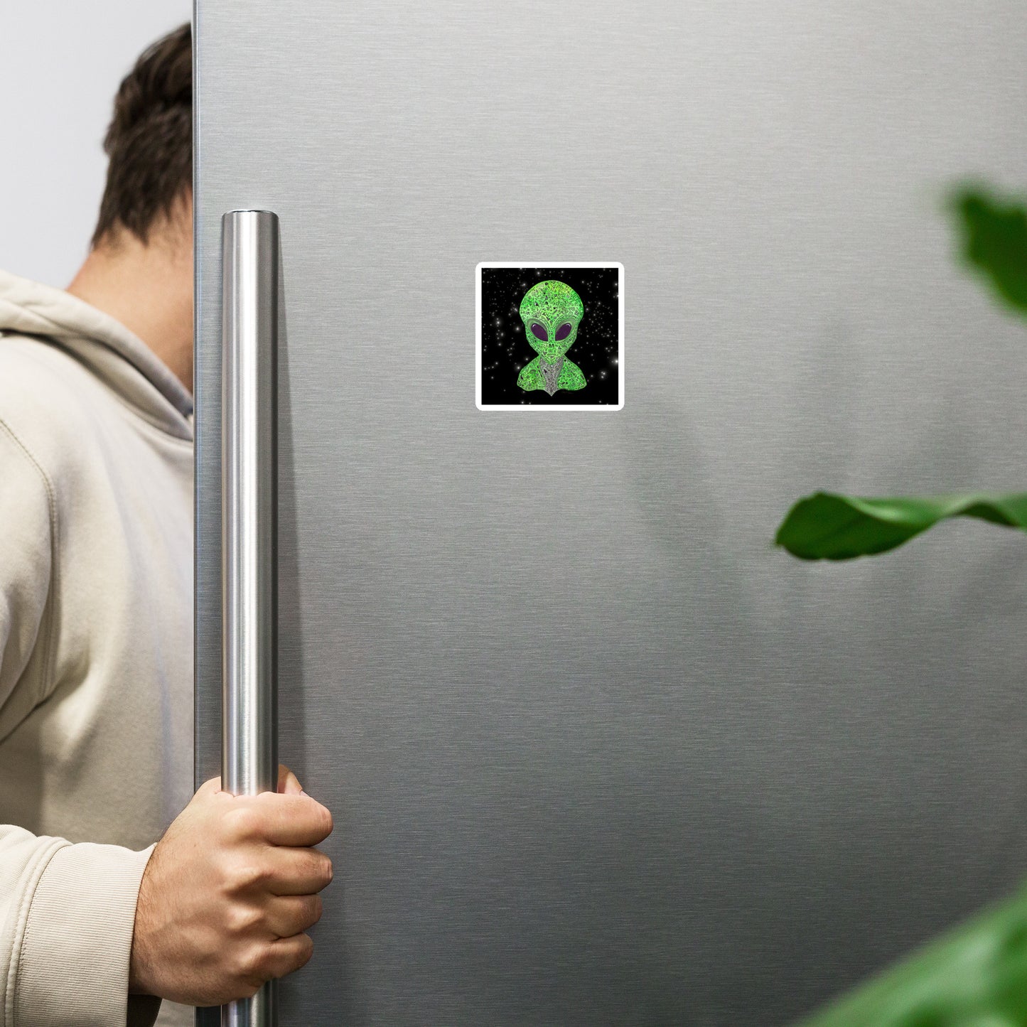 Alien Vinyl Magnet From Original Artwork, Matte Finish, Perfect for Fridge Decor or Geek Gift; Sci-Fi, Space