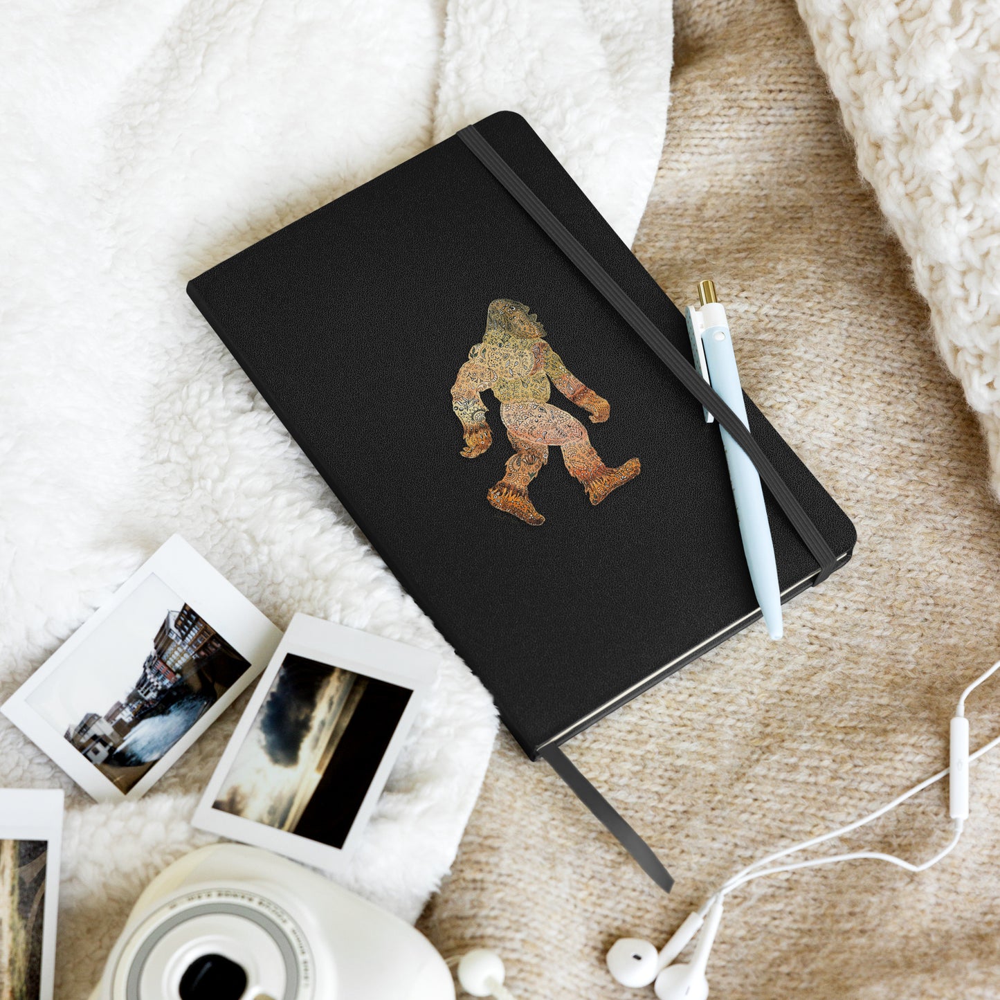 Bigfoot Art Hardcover Journal, Original Artwork, Unique Sasquatch Notebook, Creative Writing Gift for Cryptid Fans