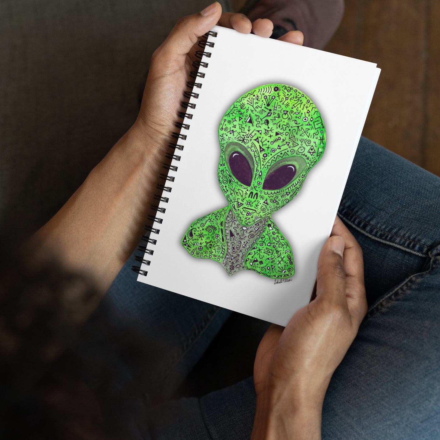 Alien Spiral Notebook - Unique Artwork Cover, Dotted Pages for Journaling, Perfect Gift for Sci-Fi Lovers