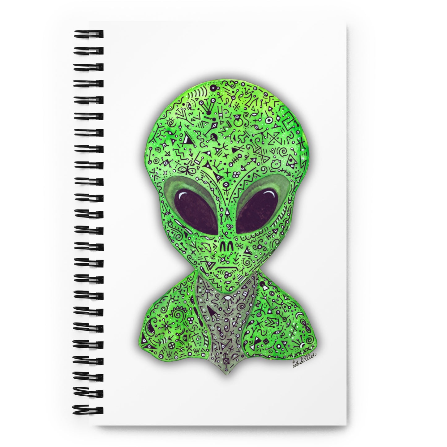 Alien Spiral Notebook - Unique Artwork Cover, Dotted Pages for Journaling, Perfect Gift for Sci-Fi Lovers