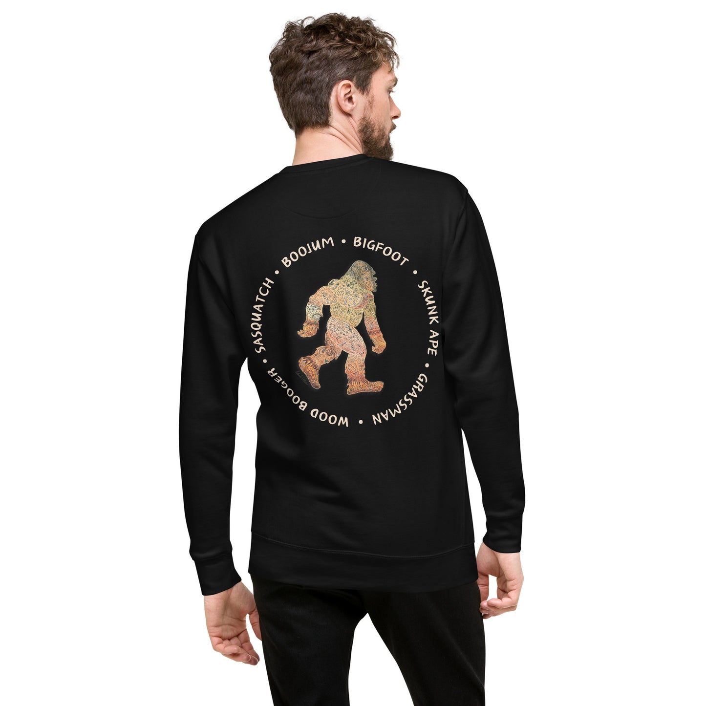 Bigfoot Unisex Sweatshirt - High-Quality Cotton Blend with Eye-Catching Back Image - Adventure Apparel - Novelty Gift for Cryptozoologist