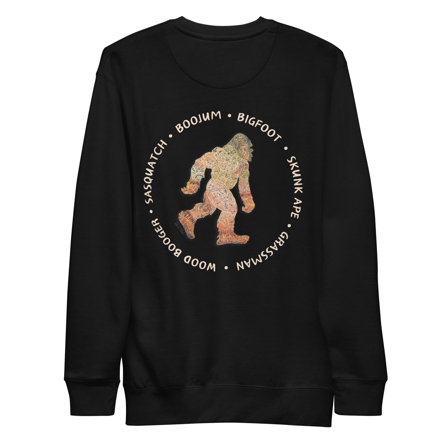 Bigfoot Unisex Sweatshirt - High-Quality Cotton Blend with Eye-Catching Back Image - Adventure Apparel - Novelty Gift for Cryptozoologist