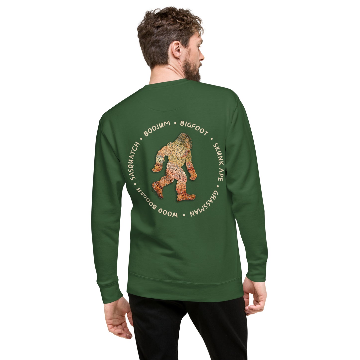 Bigfoot Unisex Sweatshirt - High-Quality Cotton Blend with Eye-Catching Back Image - Adventure Apparel - Novelty Gift for Cryptozoologist