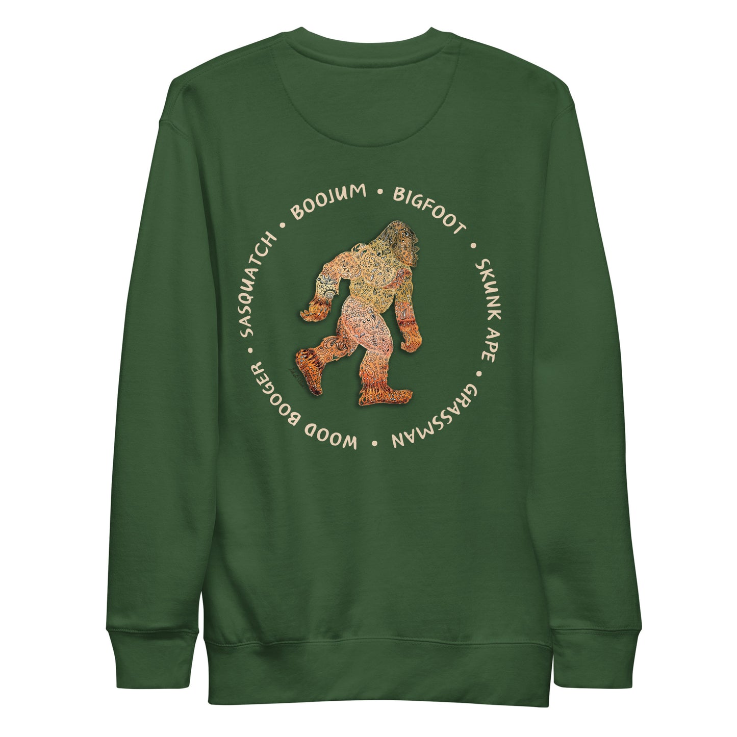 Bigfoot Unisex Sweatshirt - High-Quality Cotton Blend with Eye-Catching Back Image - Adventure Apparel - Novelty Gift for Cryptozoologist