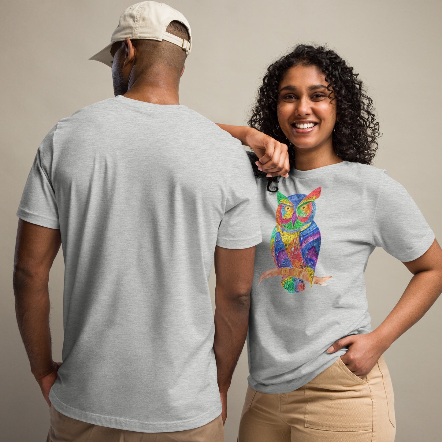 Owl Hennamal Tshirt - Colorful Unisex Tee with Unique Artwork, Casual Wear, Perfect Gift for Owl Lovers