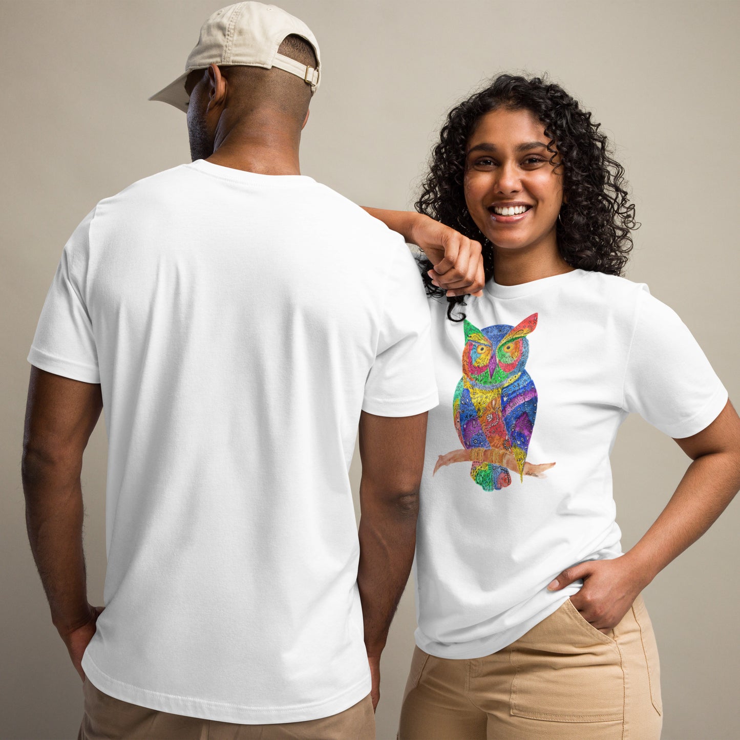 Owl Hennamal Tshirt - Colorful Unisex Tee with Unique Artwork, Casual Wear, Perfect Gift for Owl Lovers