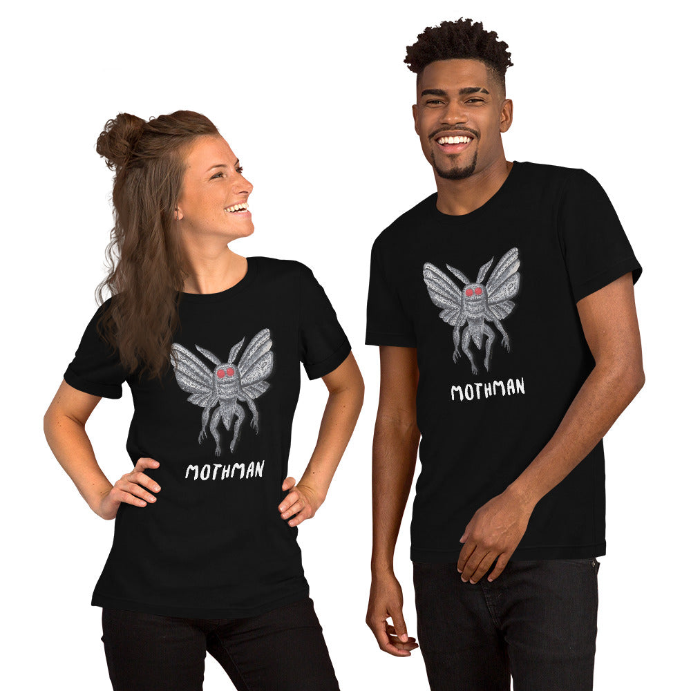 Mothman Original Artwork T-Shirt, Unisex Graphic Tee, Cryptid Fan Apparel, Unique Gift for Cryptozoology Enthusiasts