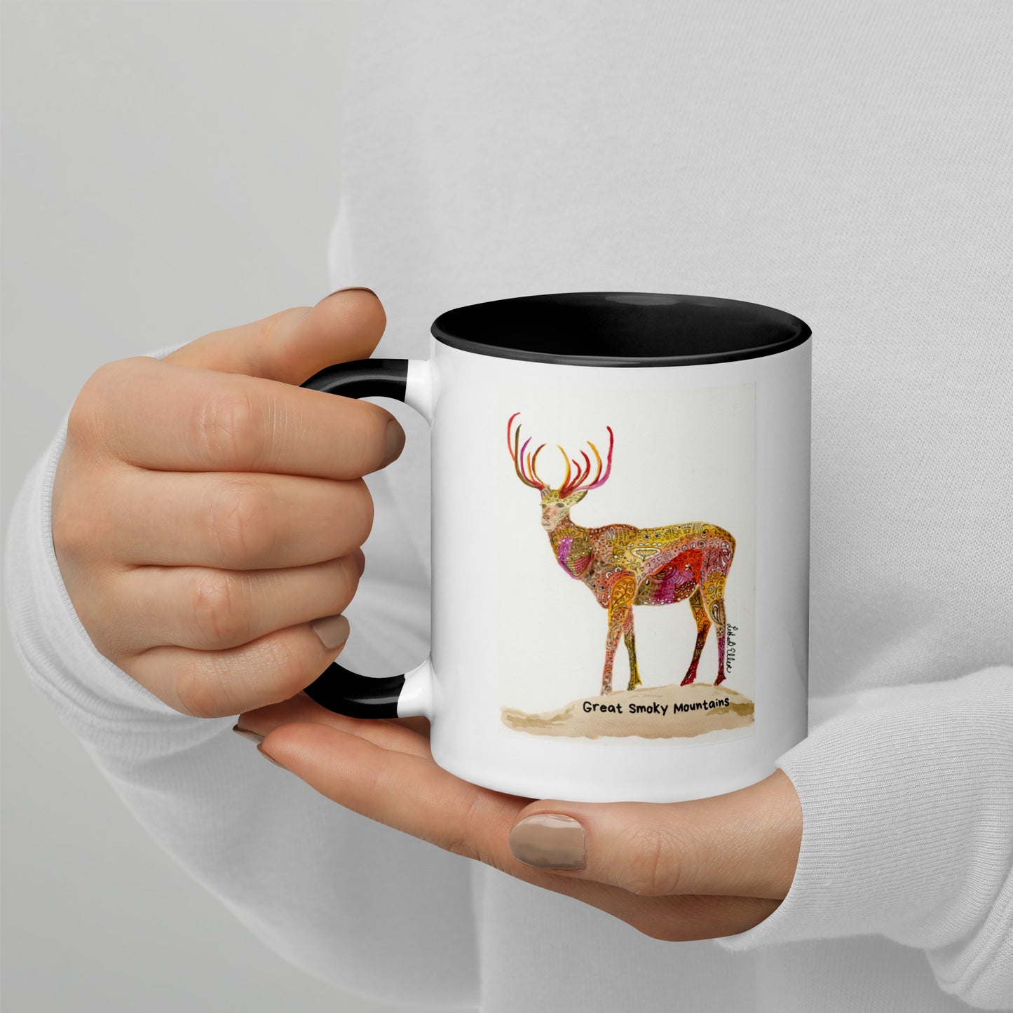 Smoky Mountain Elk Mug with Color Inside