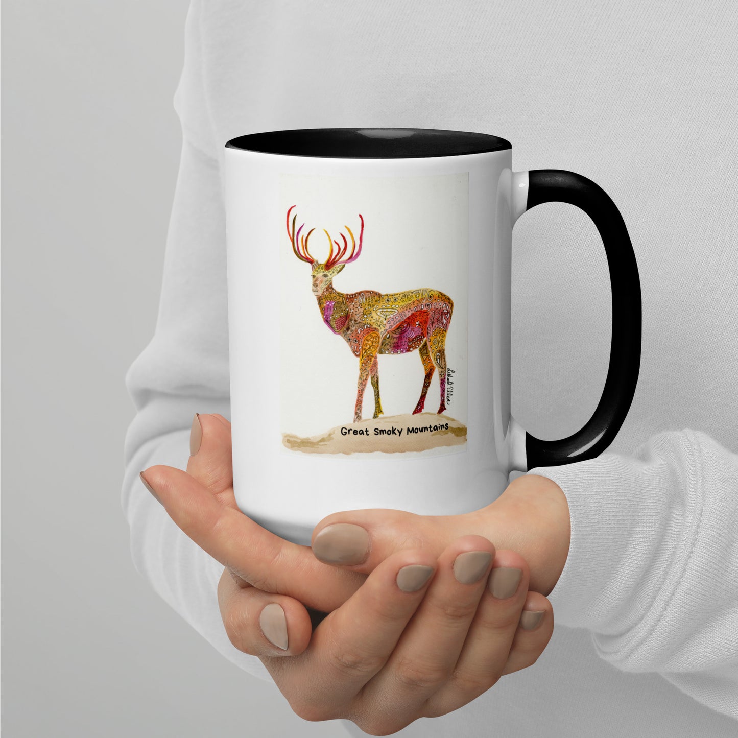 Smoky Mountain Elk Mug with Color Inside