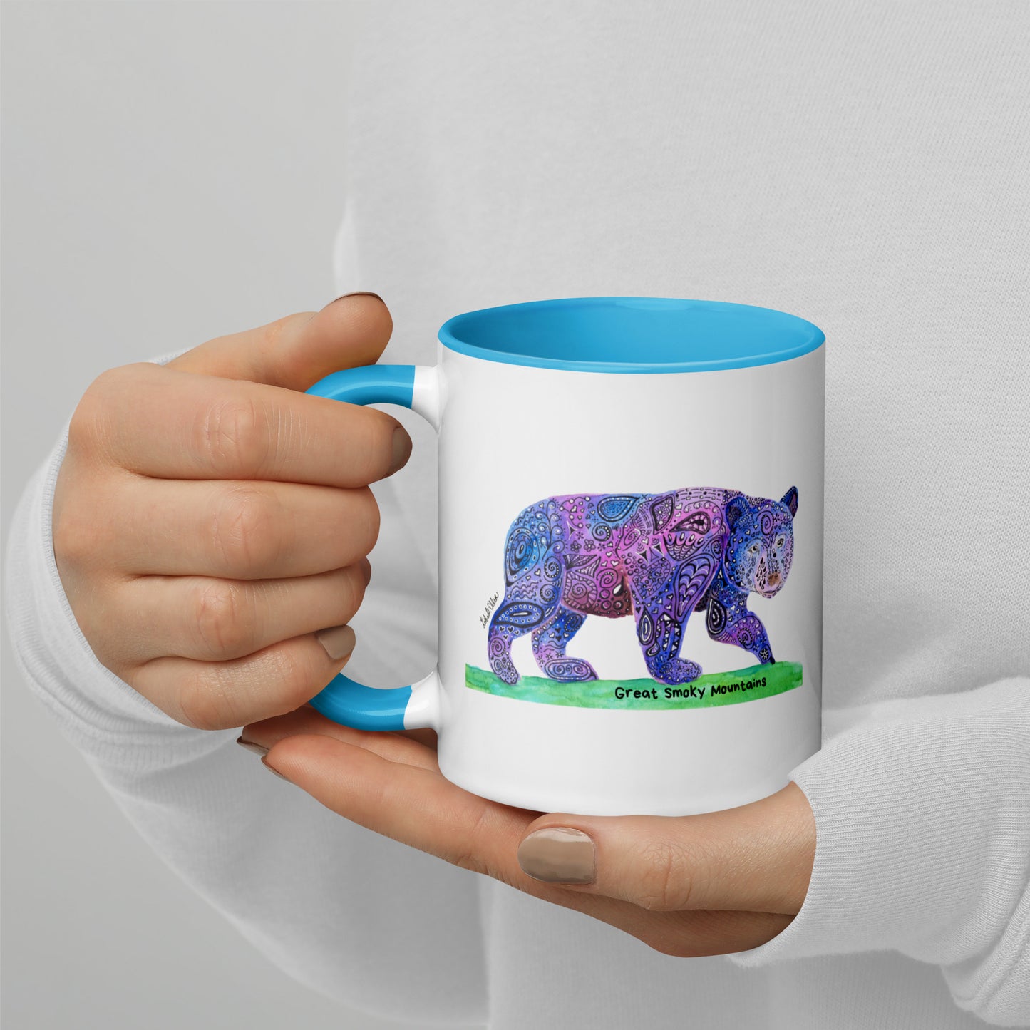 Smoky Mountain Black Bear Mug with Color Inside