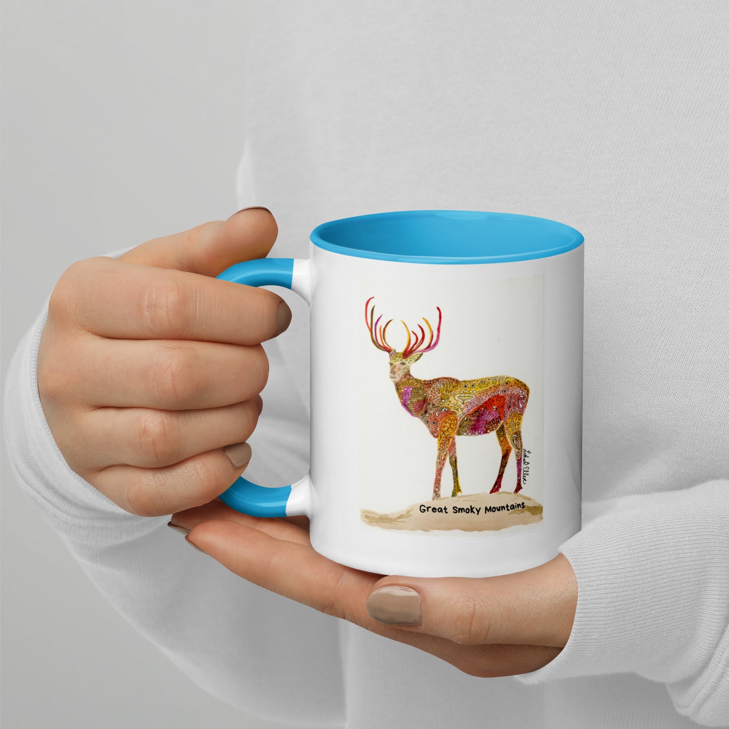 Smoky Mountain Elk Mug with Color Inside