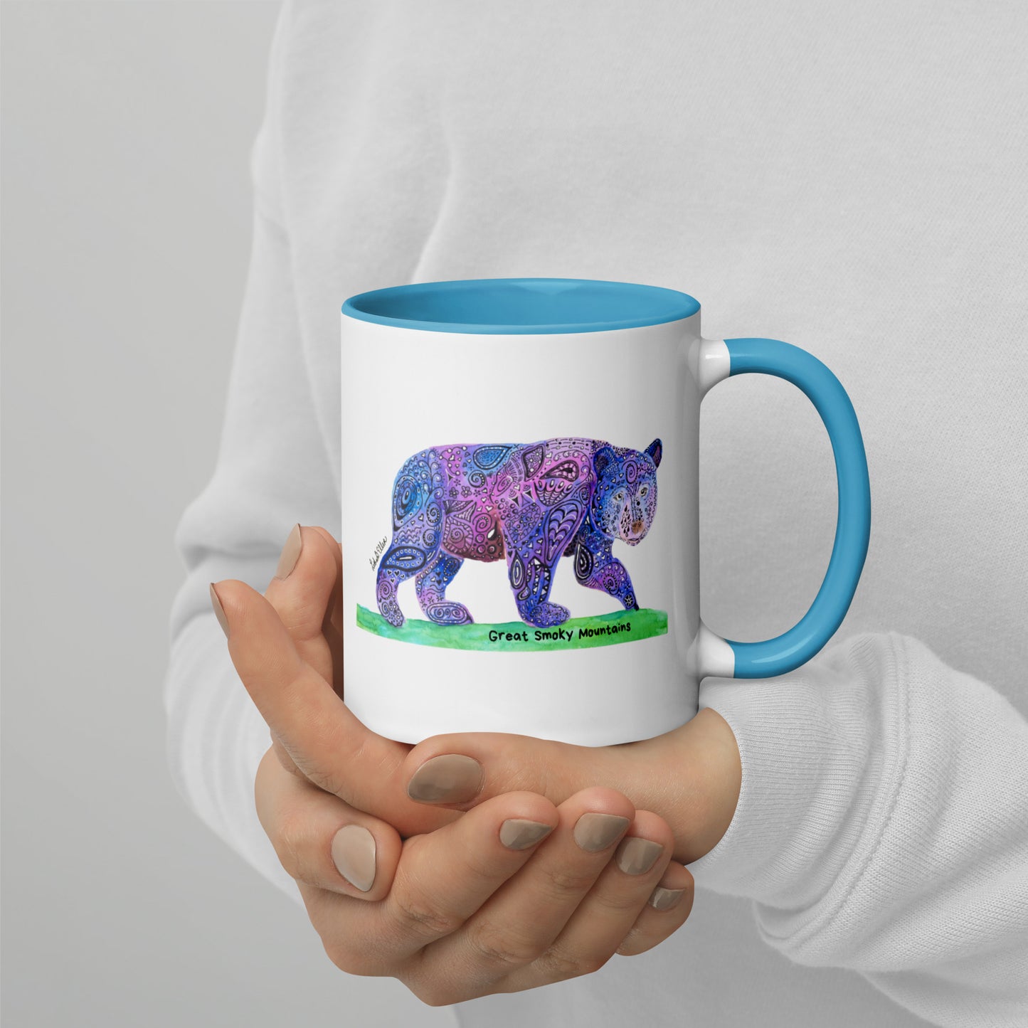 Smoky Mountain Black Bear Mug with Color Inside