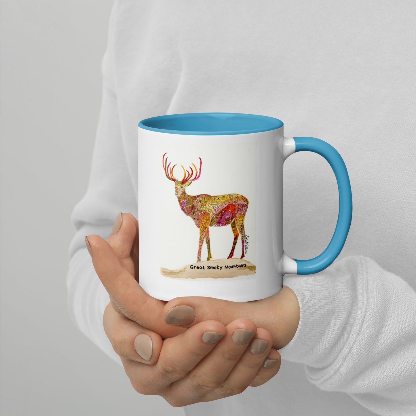 Smoky Mountain Elk Mug with Color Inside