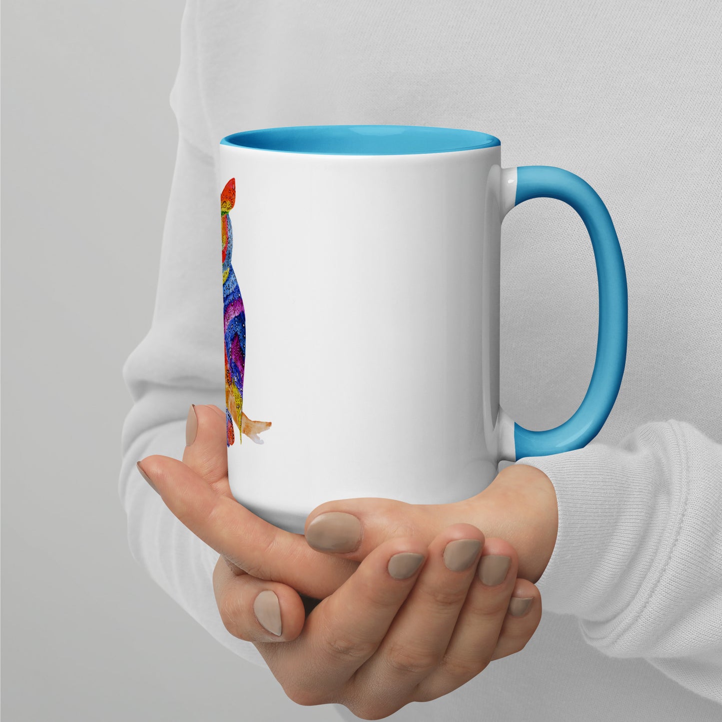 Owl Mug Featuring Original Hennamal Art & Colorful Interior- Cozy Tea Cup - Great Birthday or Housewarming Gift