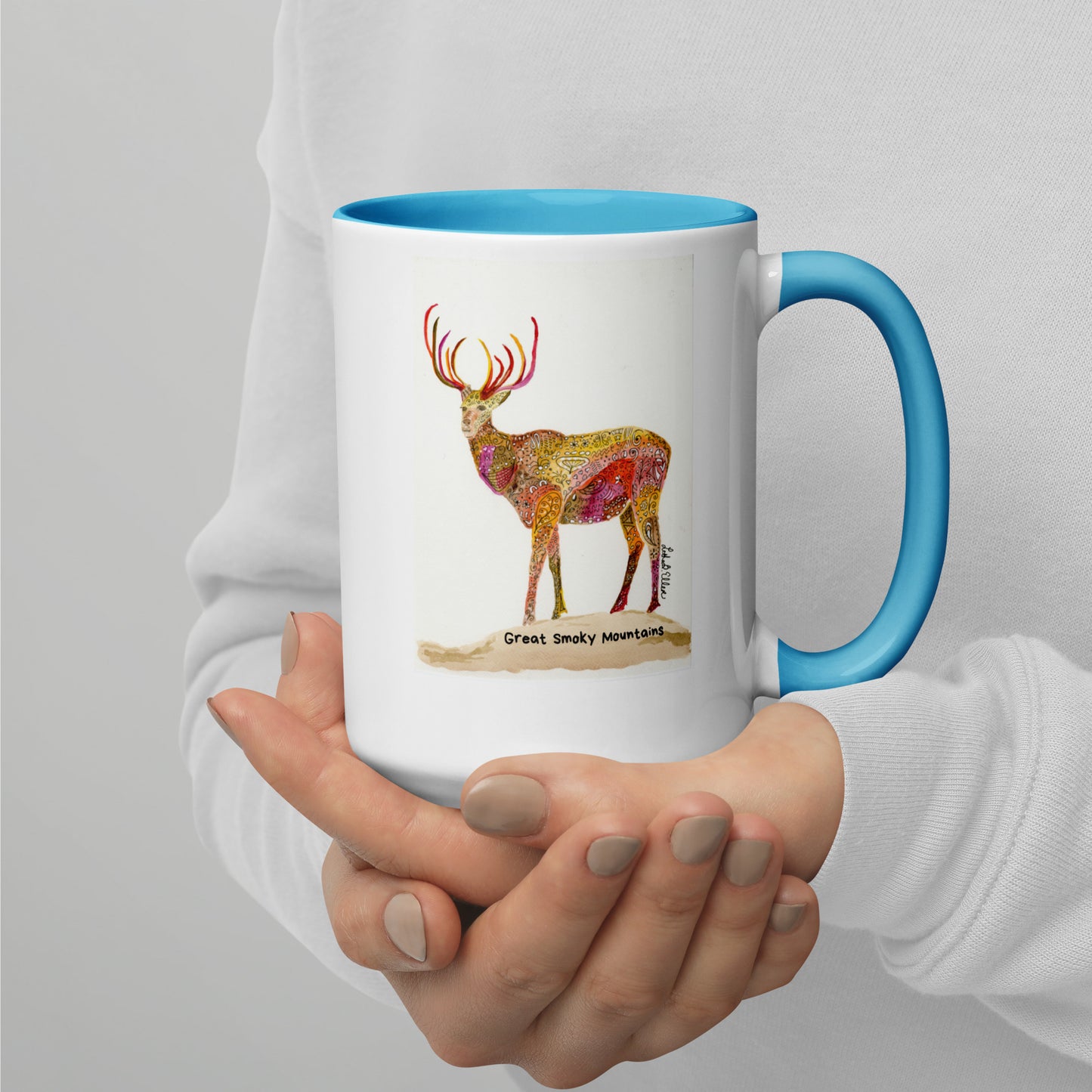 Smoky Mountain Elk Mug with Color Inside