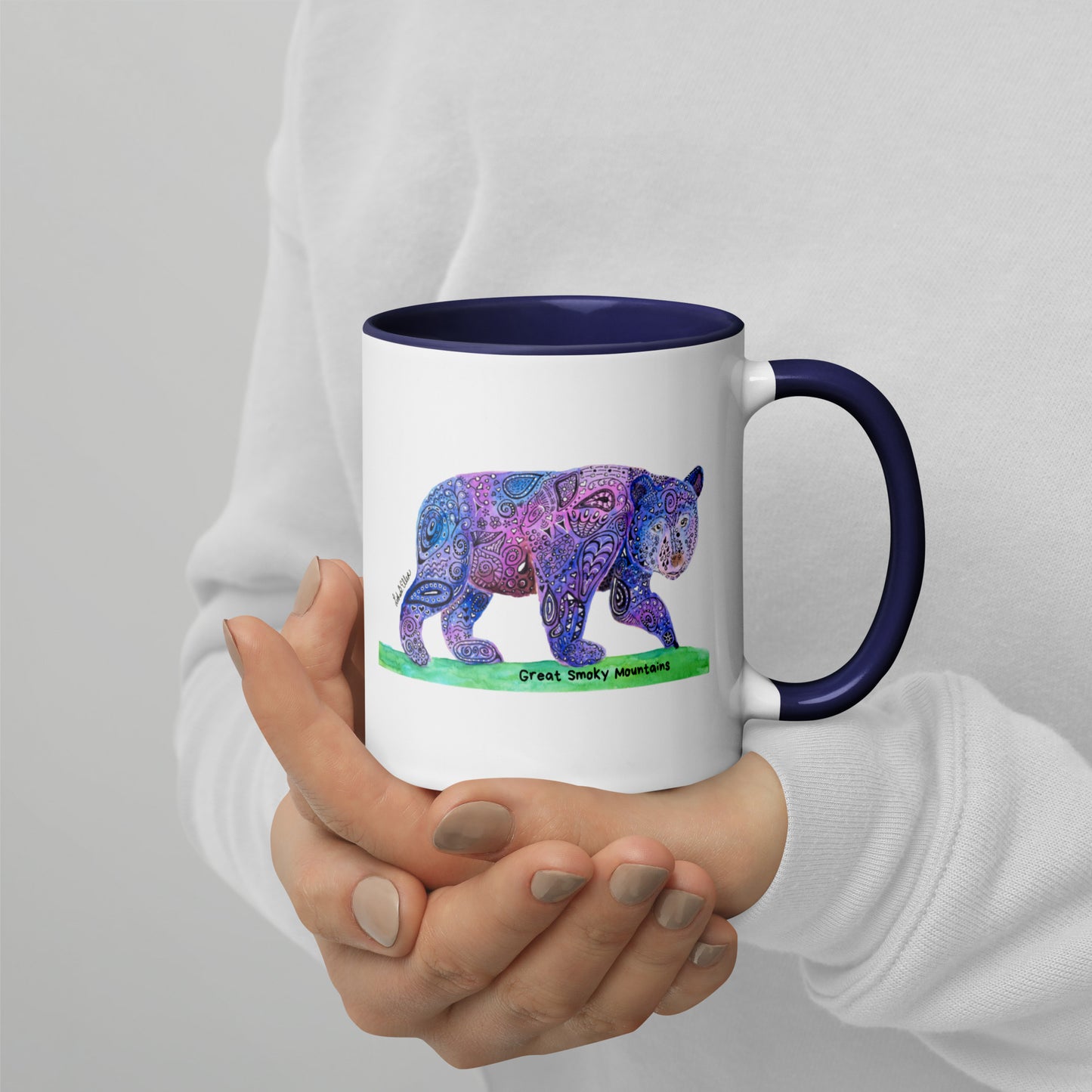 Smoky Mountain Black Bear Mug with Color Inside