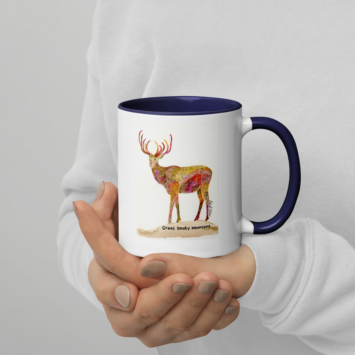 Smoky Mountain Elk Mug with Color Inside