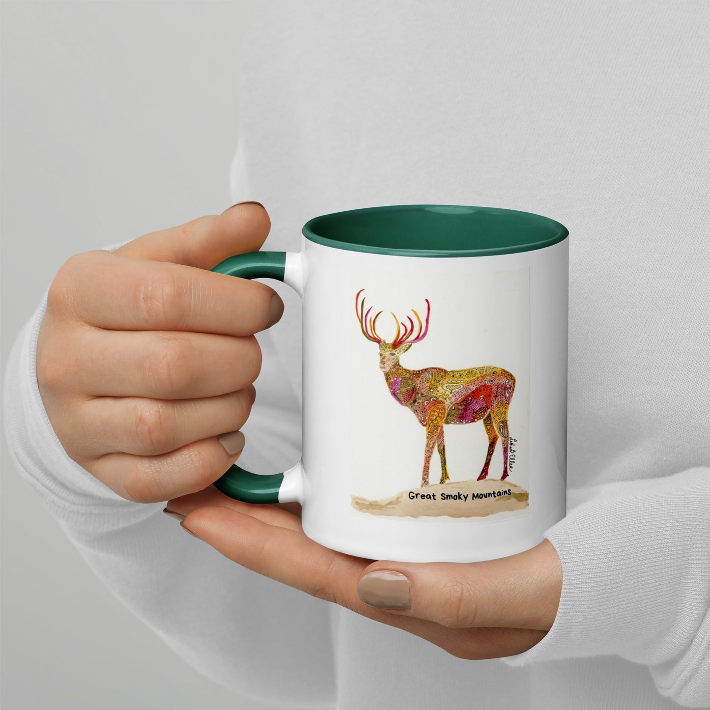 Smoky Mountain Elk Mug with Color Inside