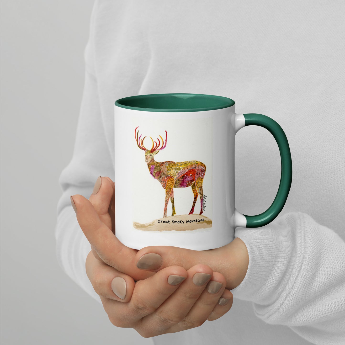 Smoky Mountain Elk Mug with Color Inside