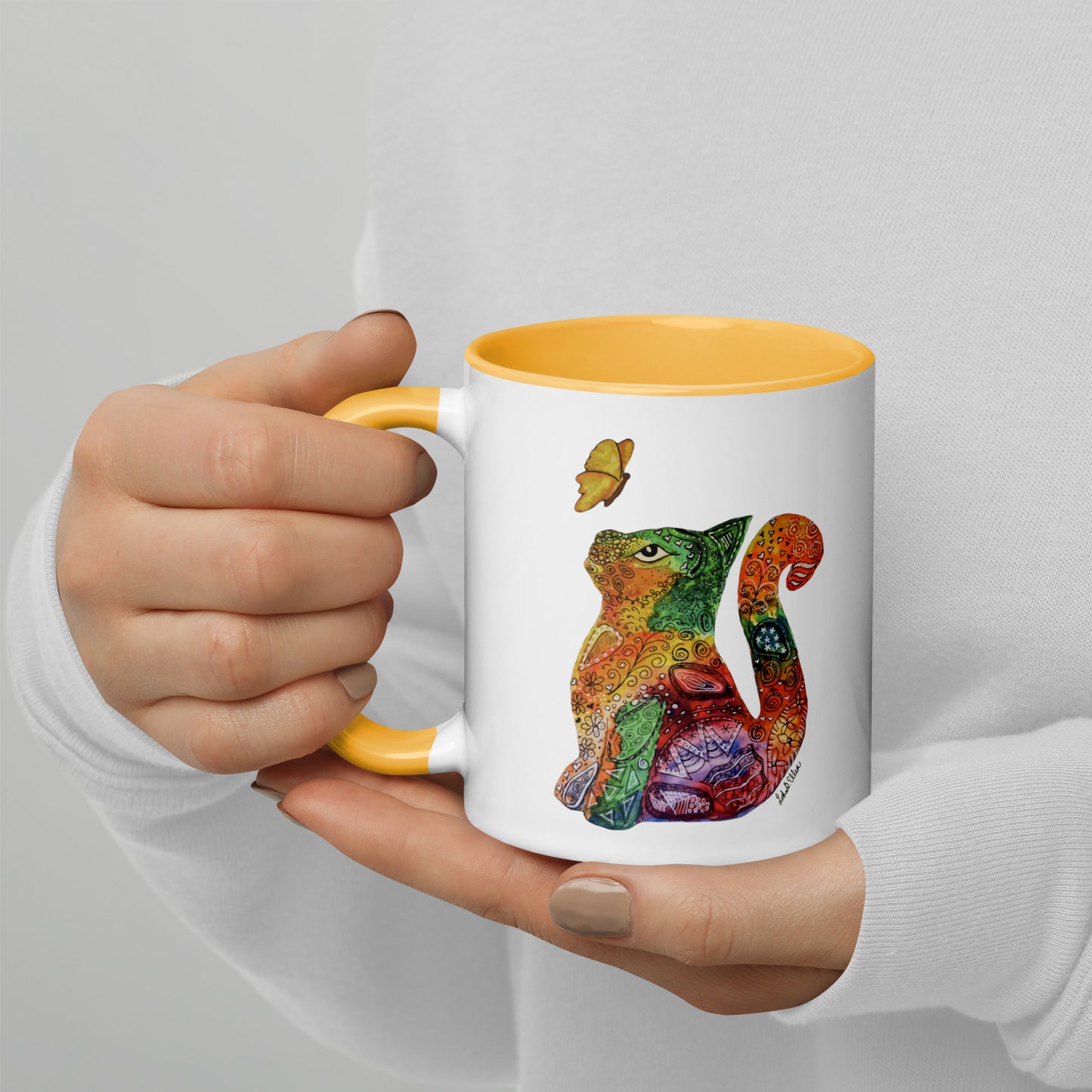 R. Kitty Mug with Color Inside