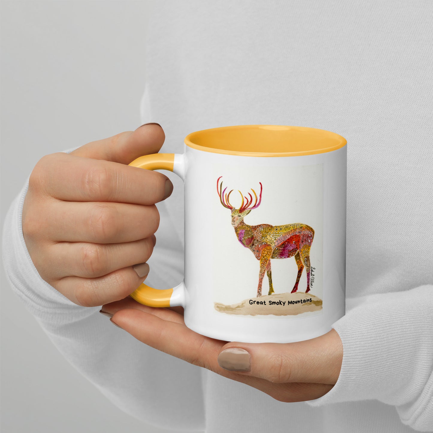 Smoky Mountain Elk Mug with Color Inside