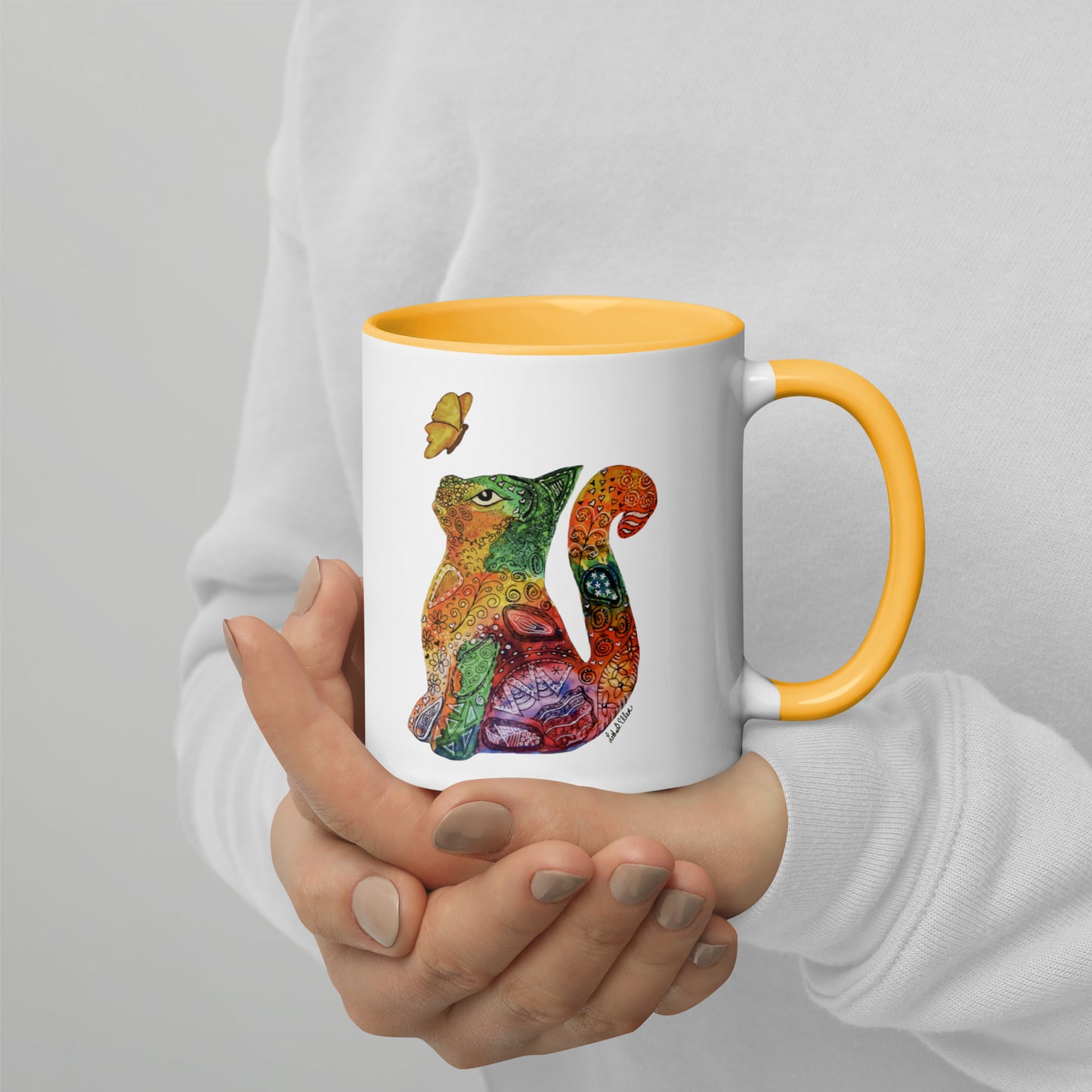 R. Kitty Mug with Color Inside