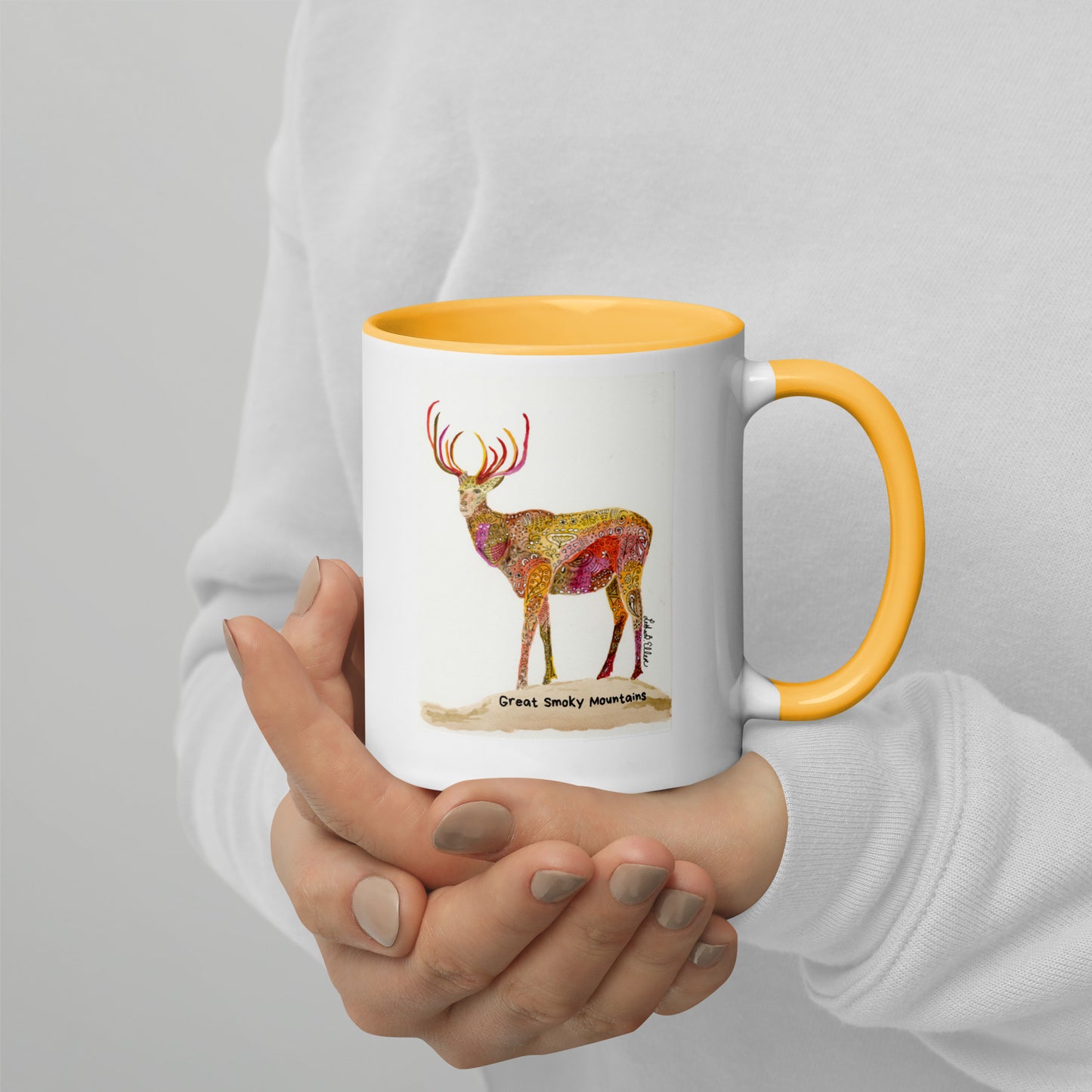 Smoky Mountain Elk Mug with Color Inside