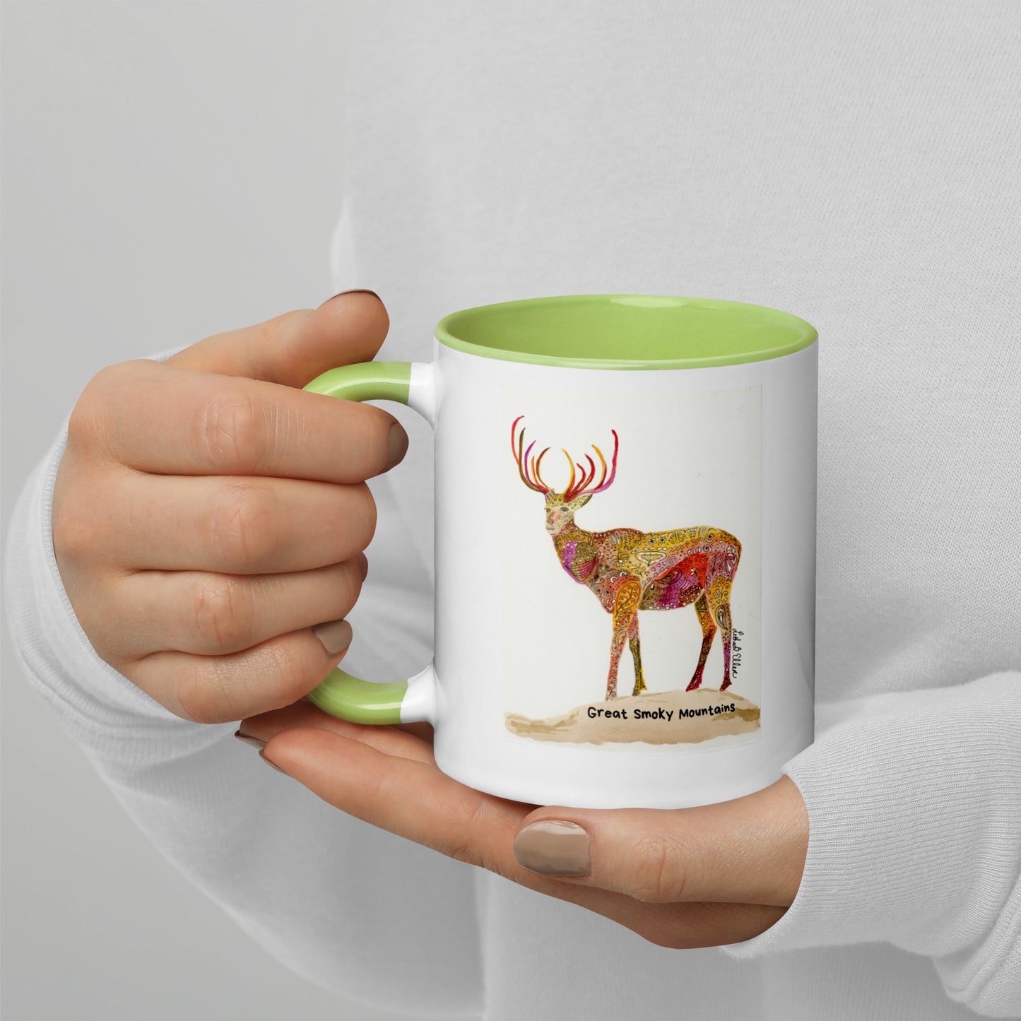 Smoky Mountain Elk Mug with Color Inside