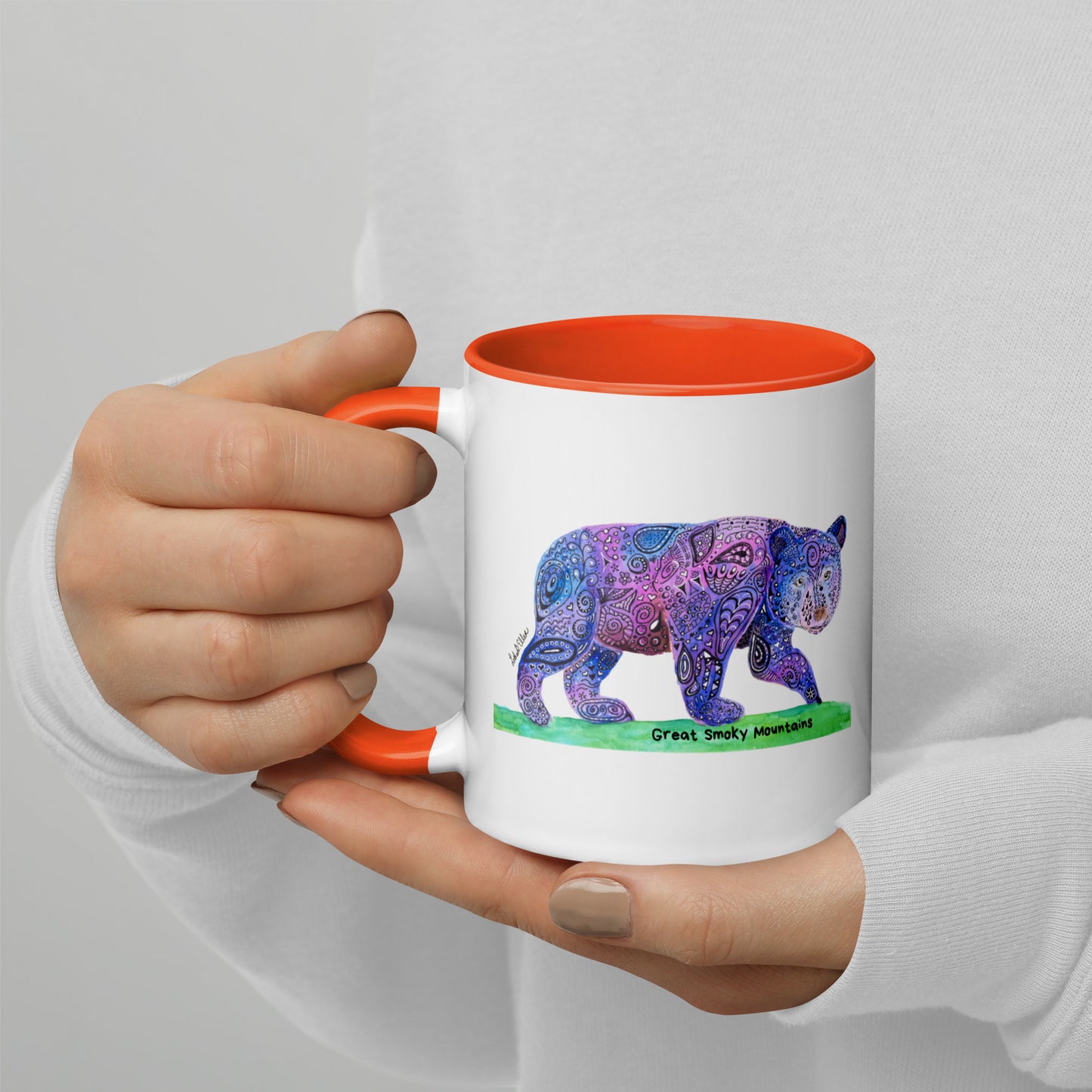 Smoky Mountain Black Bear Mug with Color Inside