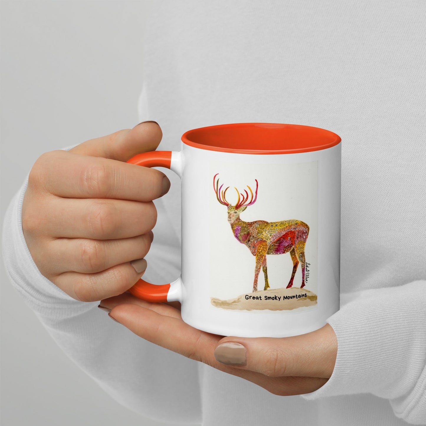 Smoky Mountain Elk Mug with Color Inside