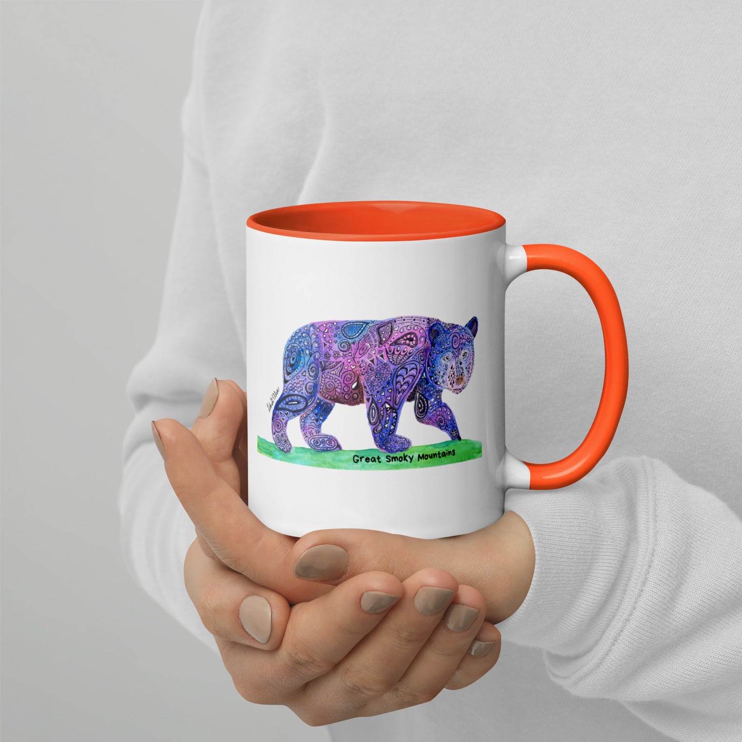 Smoky Mountain Black Bear Mug with Color Inside