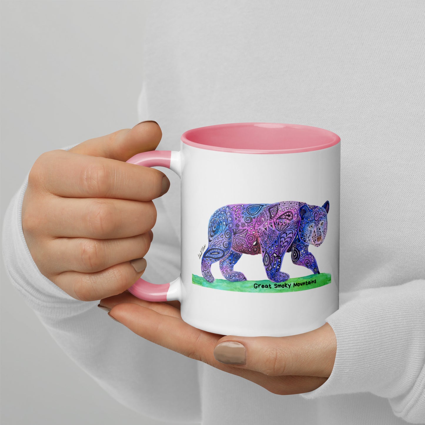 Smoky Mountain Black Bear Mug with Color Inside