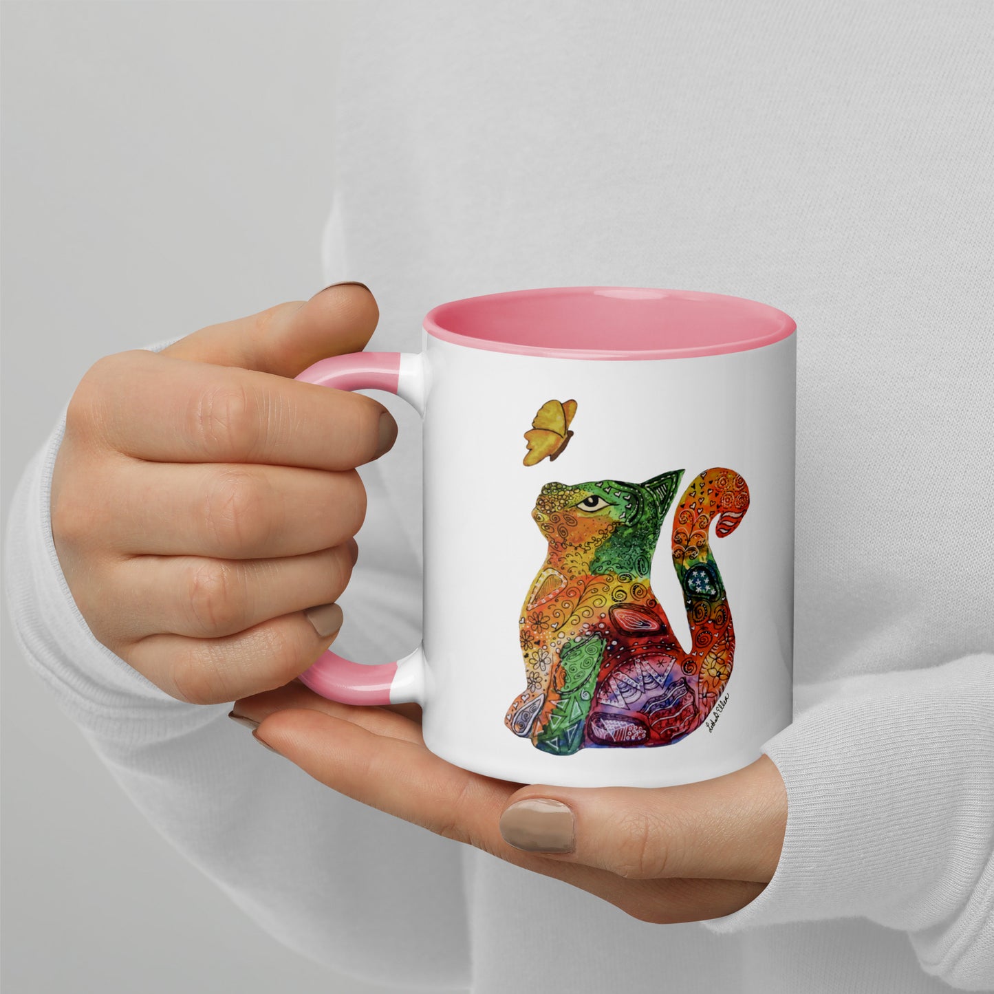 R. Kitty Mug with Color Inside