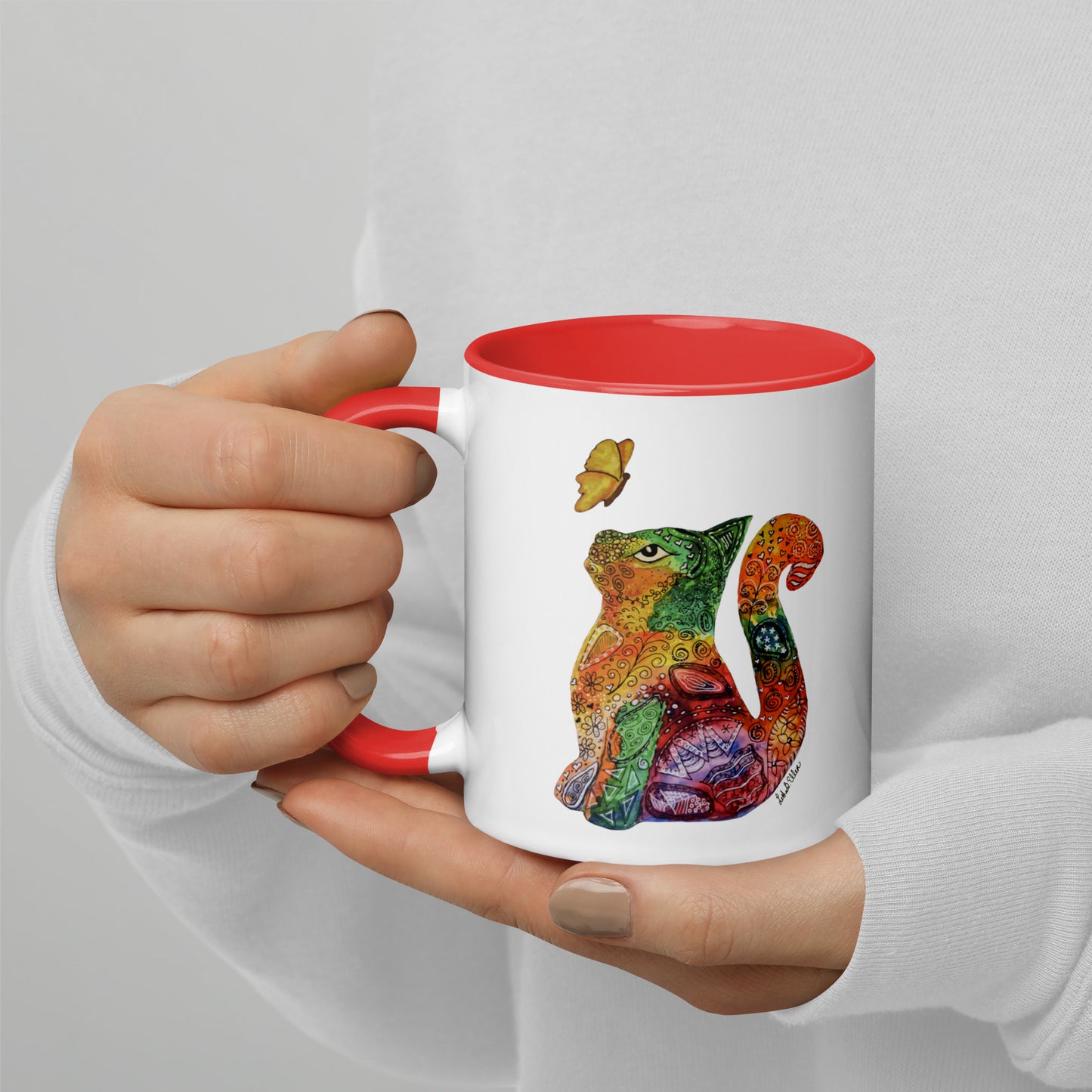 R. Kitty Mug with Color Inside