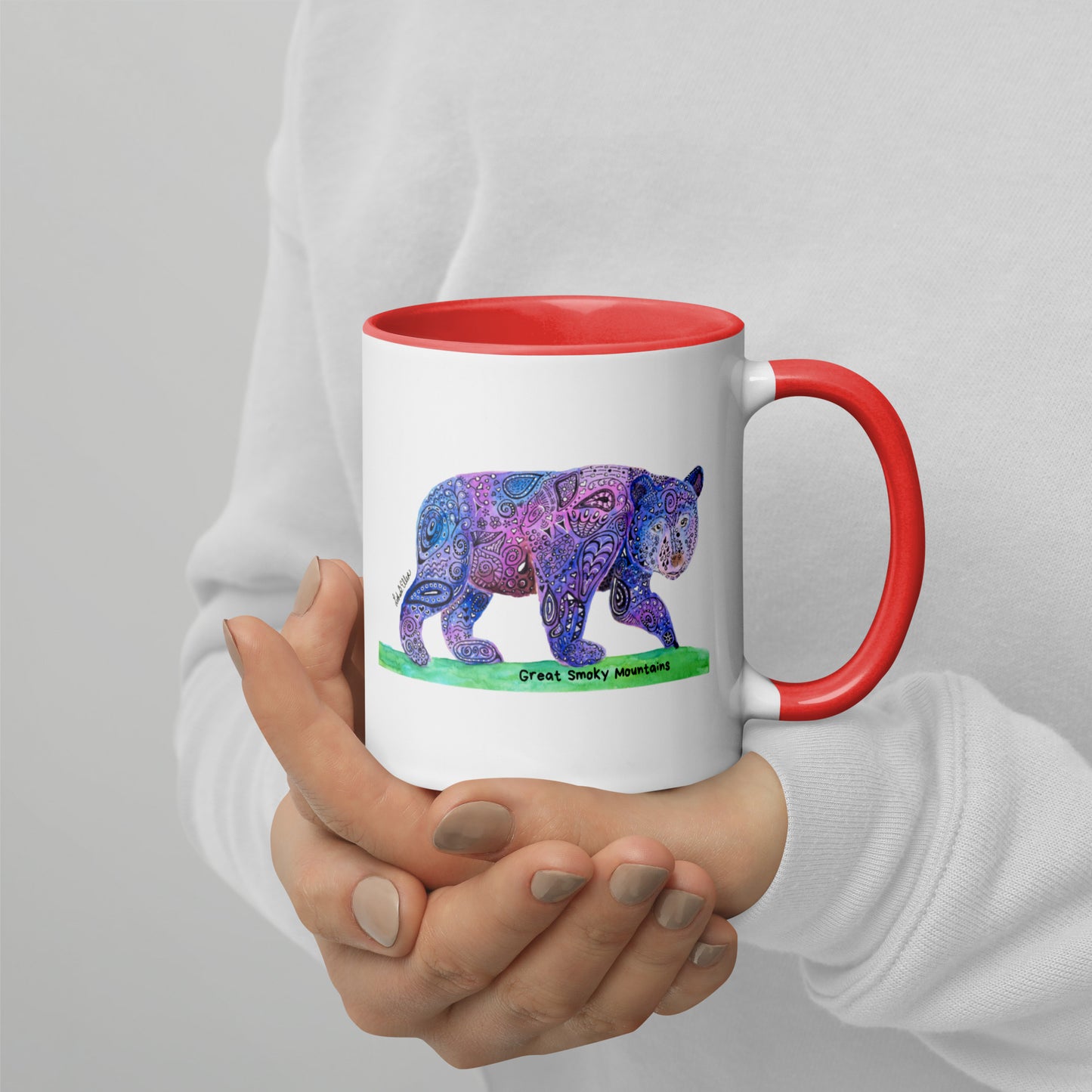 Smoky Mountain Black Bear Mug with Color Inside