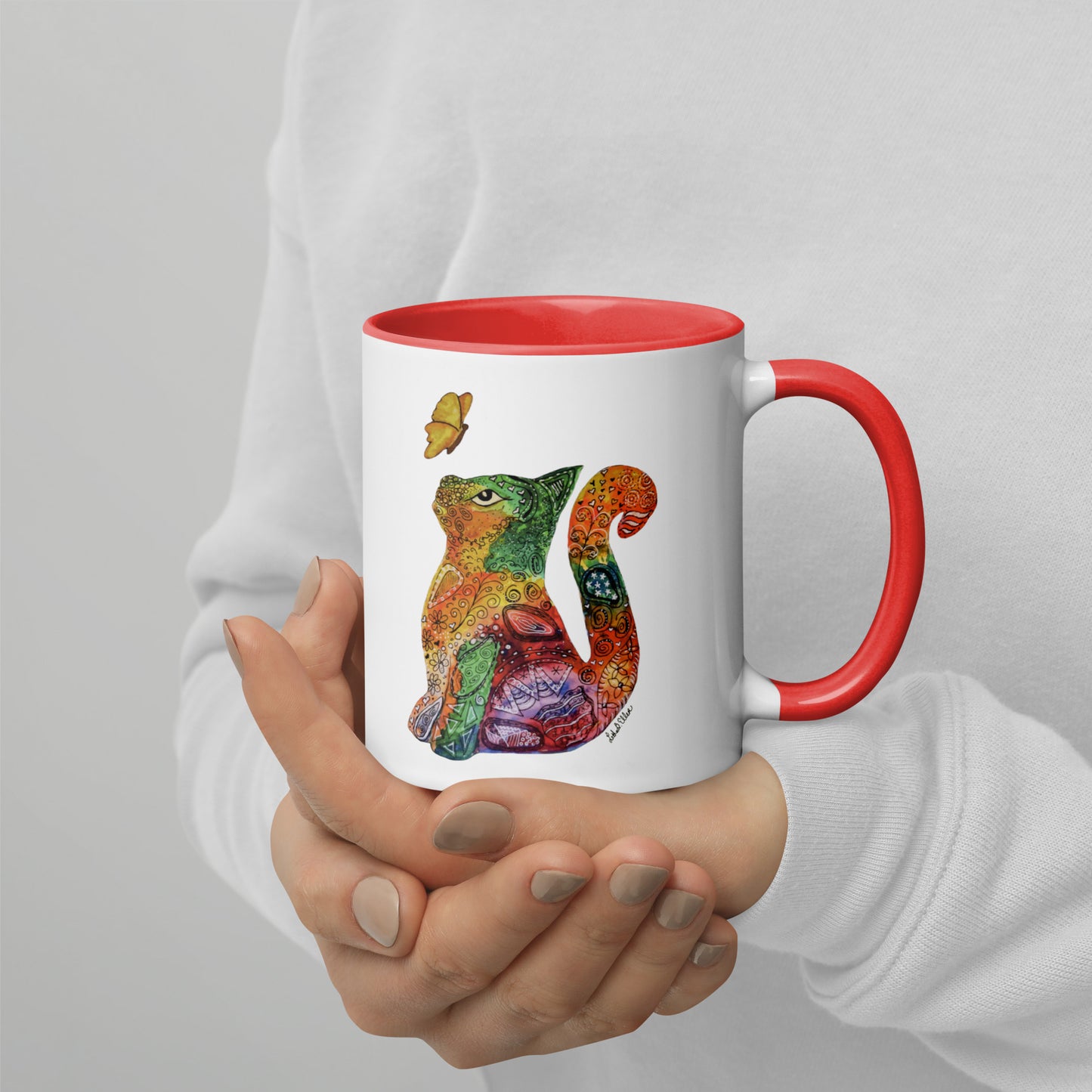 R. Kitty Mug with Color Inside