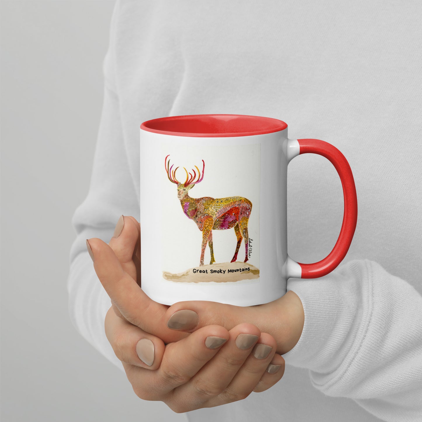 Smoky Mountain Elk Mug with Color Inside