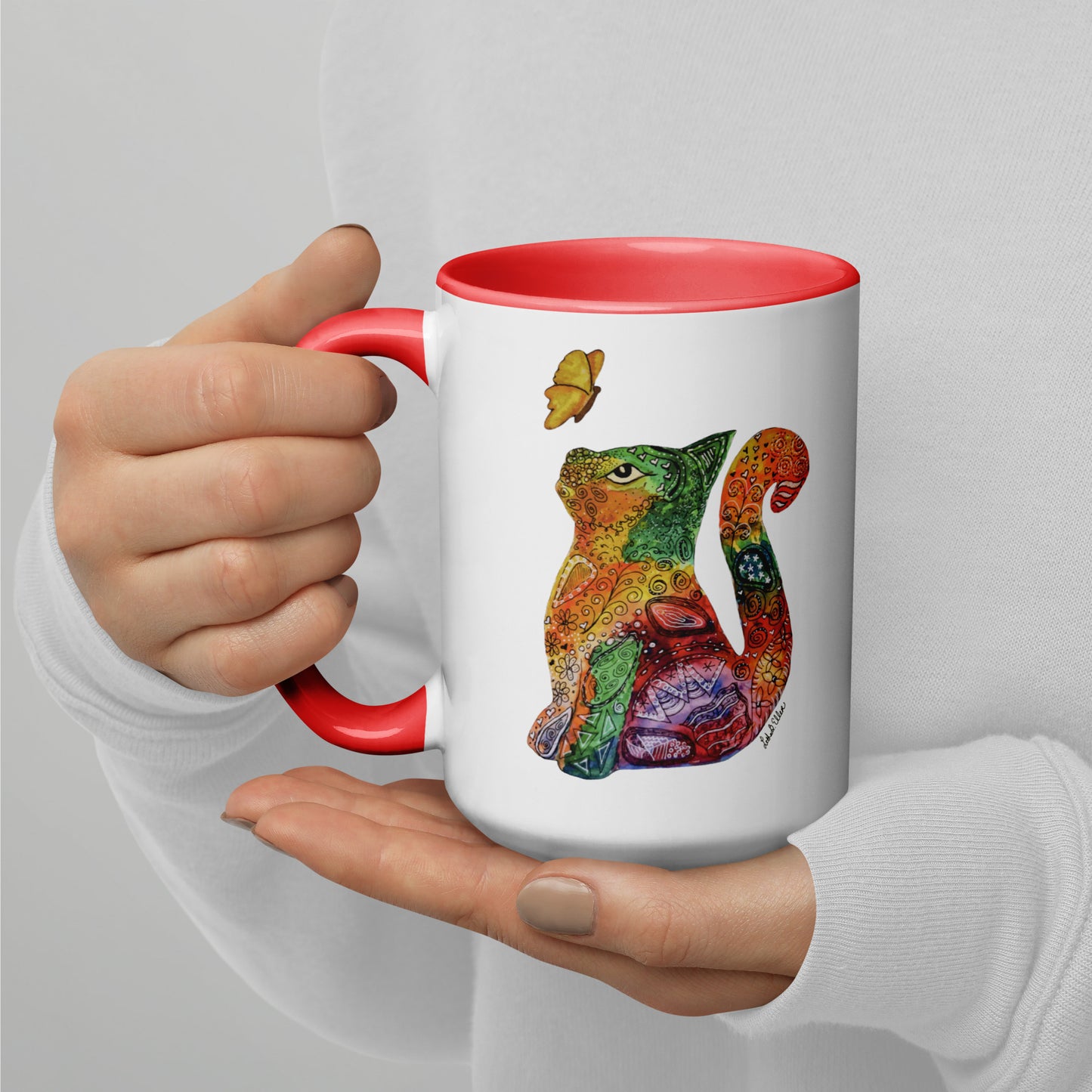 R. Kitty Mug with Color Inside