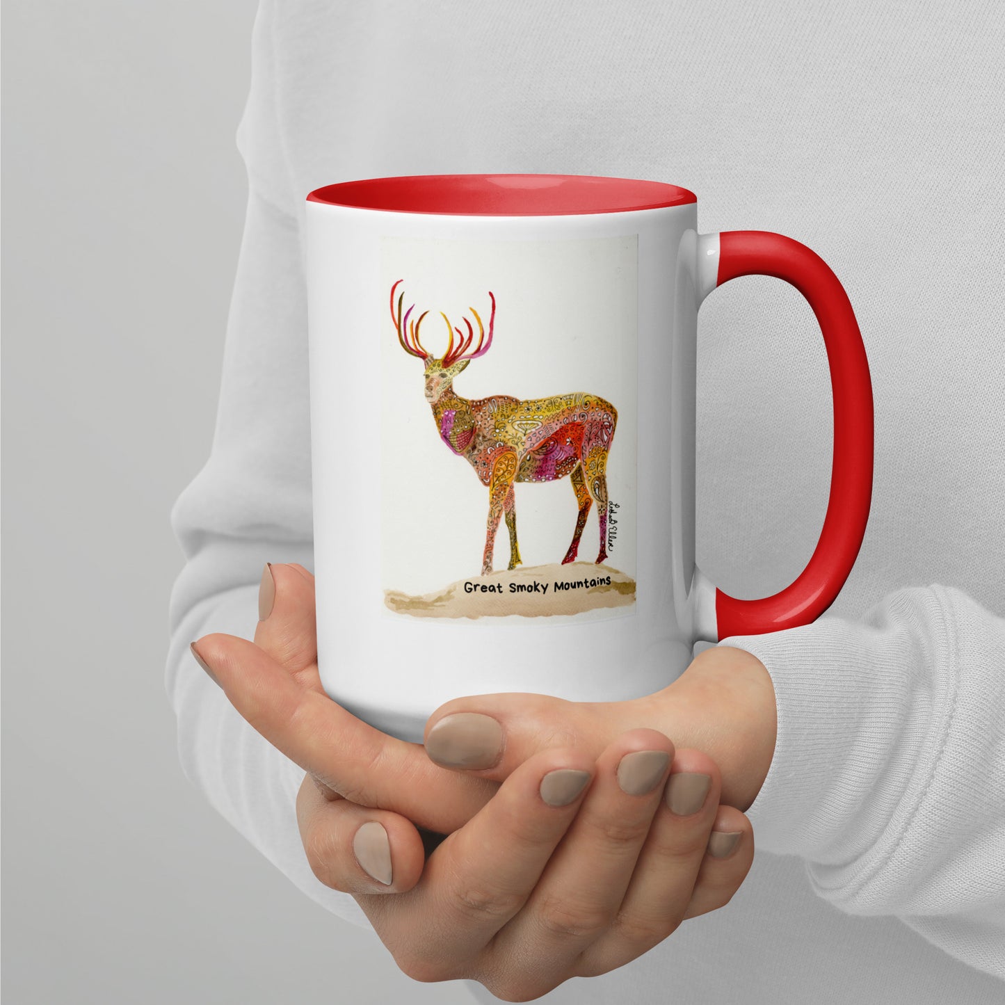 Smoky Mountain Elk Mug with Color Inside